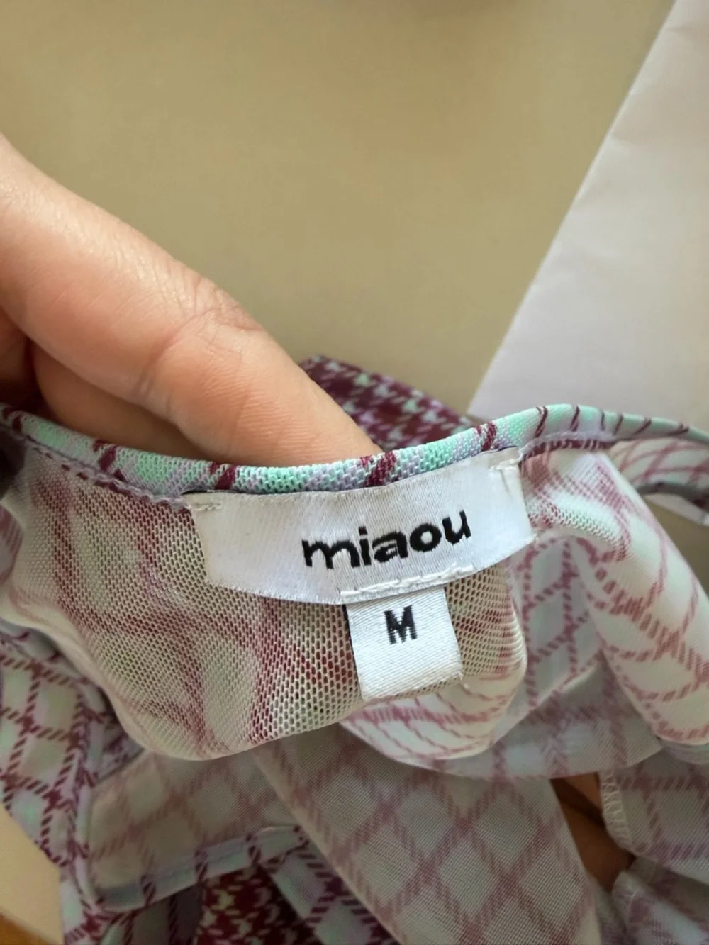 Miaou Pink & White Checked Mini Dress - Picture 4 of 4